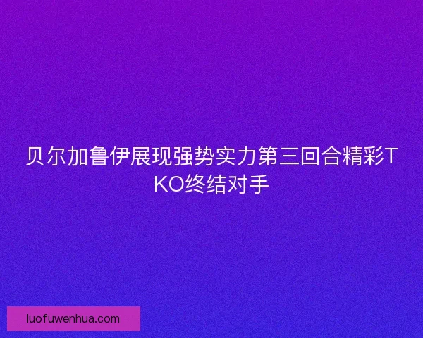 贝尔加鲁伊展现强势实力第三回合精彩TKO终结对手