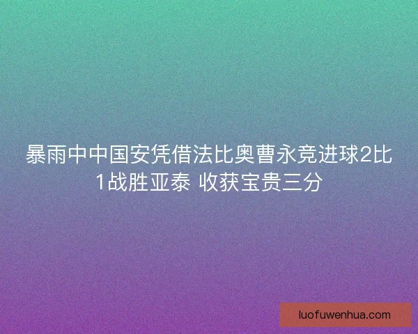 暴雨中中国安凭借法比奥曹永竞进球2比1战胜亚泰 收获宝贵三分
